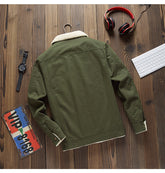 Lamb Wool Plus Fleece Cargo Jacket Men